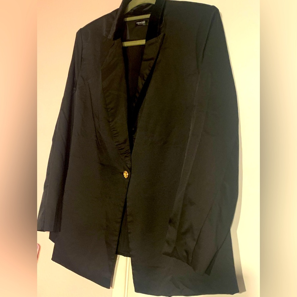 Black blazer jacket with velvet collar